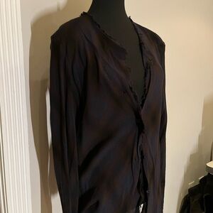 Massimo Dutti Black Lace-Trim Top